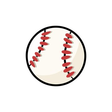 Baseball hand drawn isolated image. Cute doodle baseball