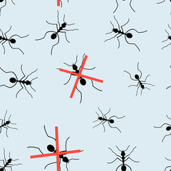 Seamless graphic pattern for packaging from ants