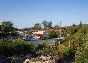 Turkish old village. Rural street houses and architecture.