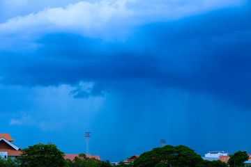 Rain clouds background,Black clouds cover the sky before the rain falls, heavy rain