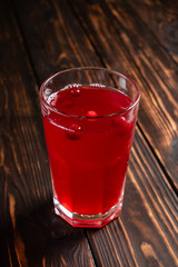 cranberry lemonade in the glass