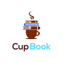Cup and Books Logo Design Template