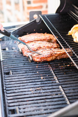 Grilling steak