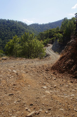 Hot sandy road in Turkey.