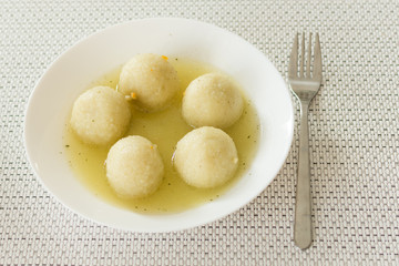 Potato balls with meat inside. Potato homemade dumpling. 