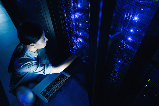 Technical personnel in the maintenance room inspection