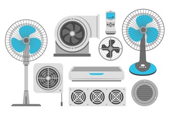 Air conditioning fan and industrial ventilation conditioner and exhaust - obrazy, fototapety, plakaty
