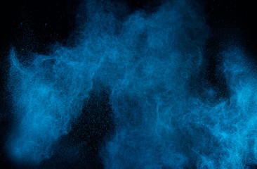 Abstract blue smoke on a black background