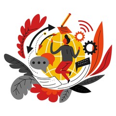 Marketing and business online global network Internet promotion