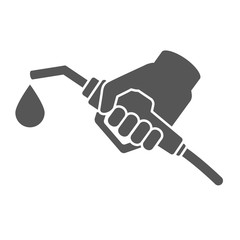 Hand holding gas pump icon