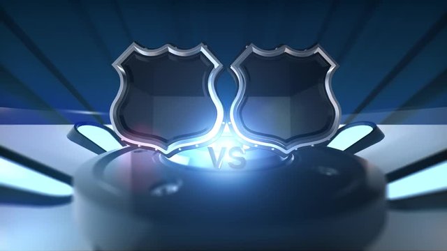 Versus Screen 3D VS Background With a Mobile Platform Rotating in the Background