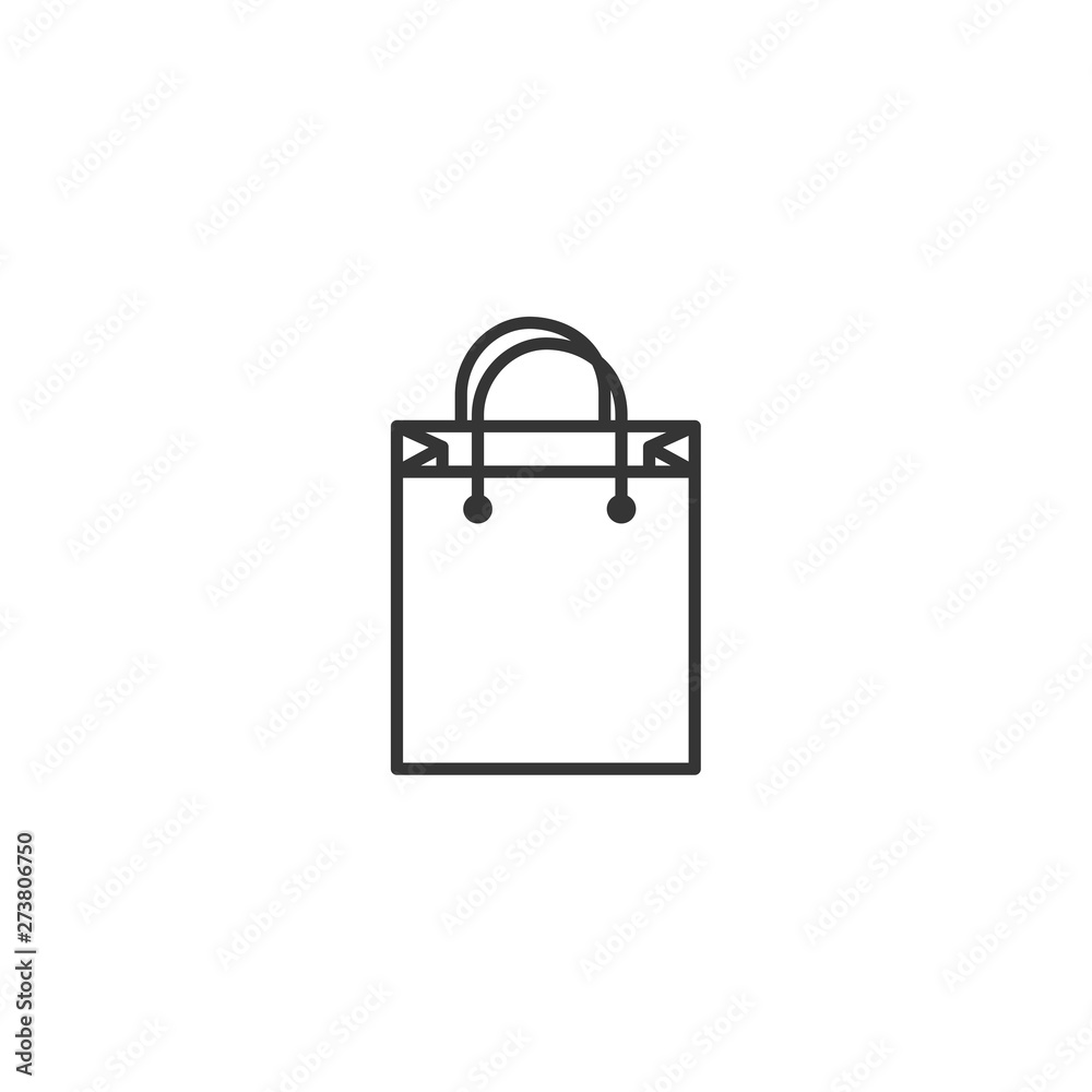 Aufkleber shoping bag icon black color editable. shoping bag symbol flat vector sign isolated on white backgro