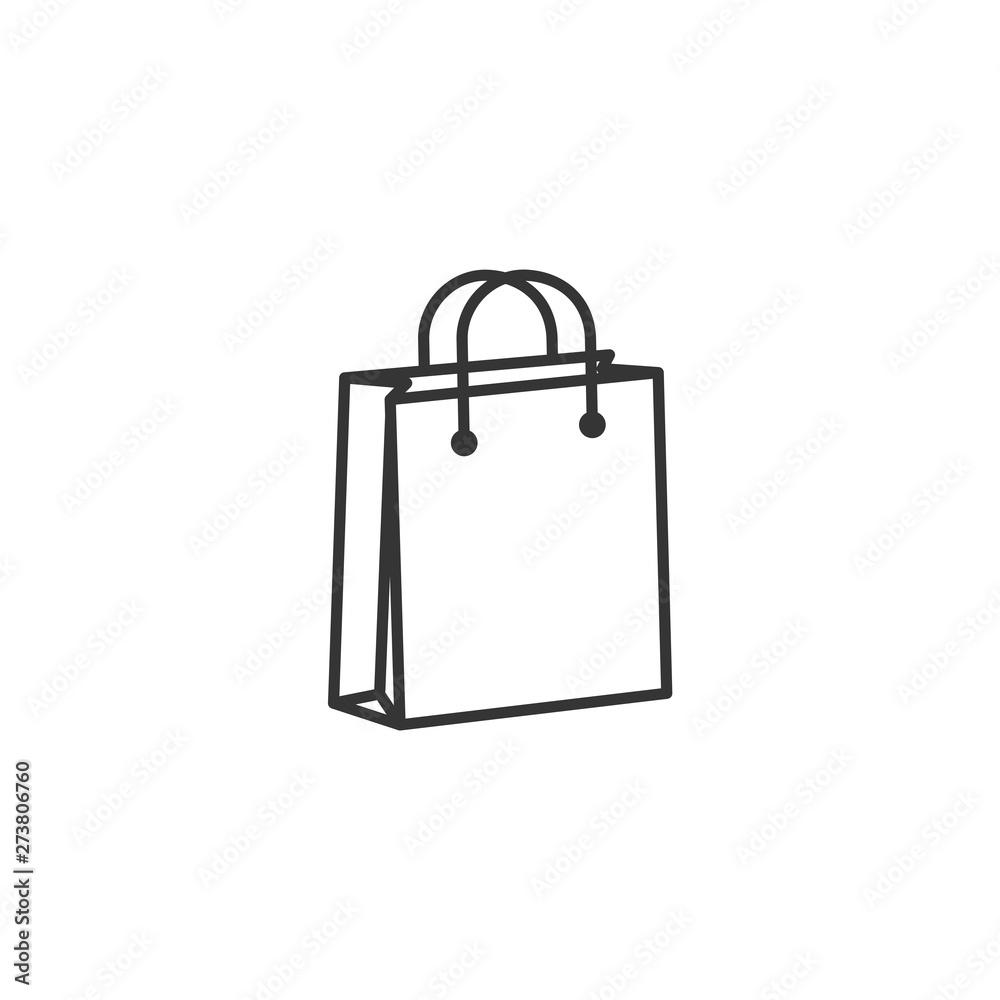 Aufkleber shoping bag icon black color editable. shoping bag symbol Flat vector sign isolated on white background. Simple vector illustration for graphic and web design.