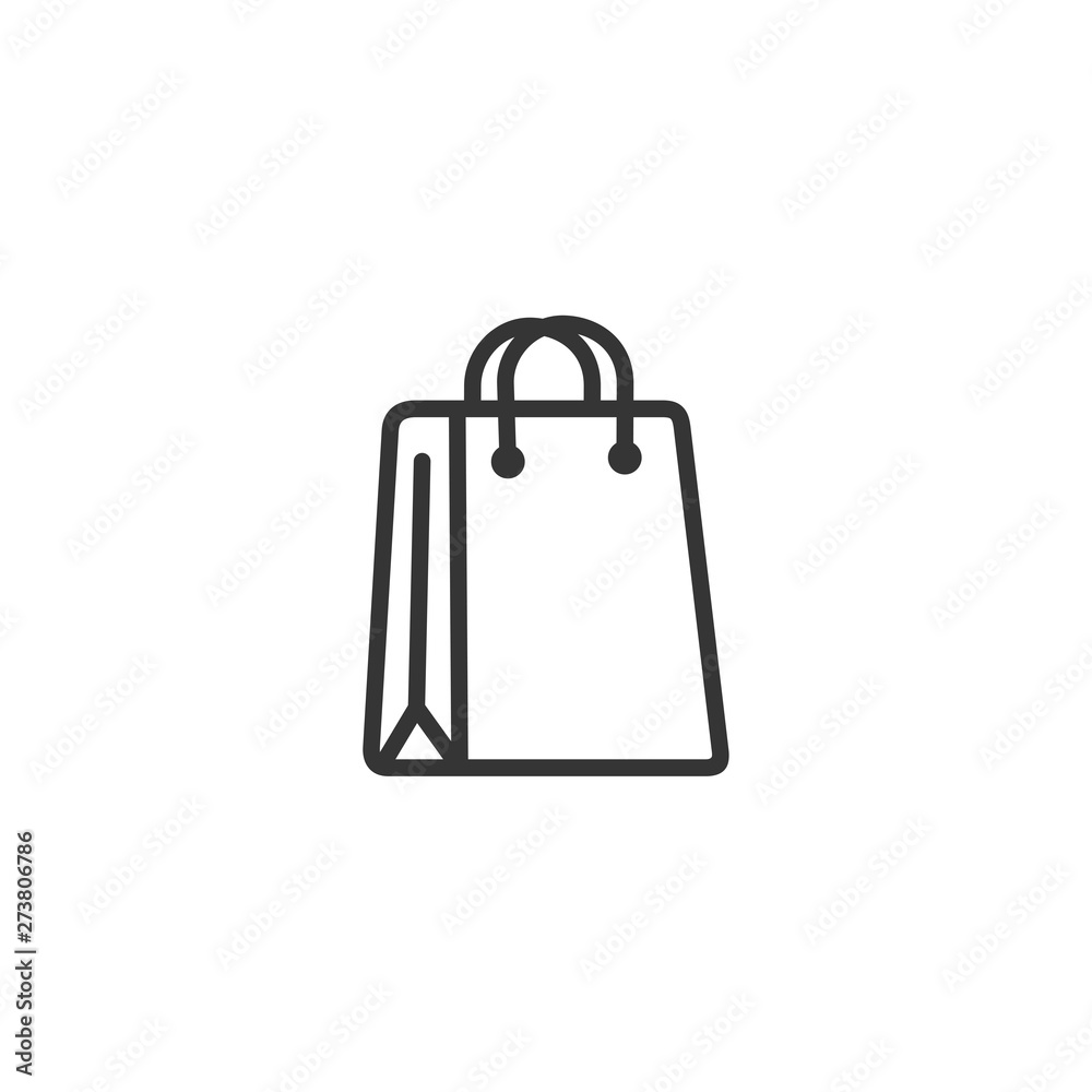 Aufkleber shoping bag icon black color editable. shoping bag symbol flat vector sign isolated on white backgro