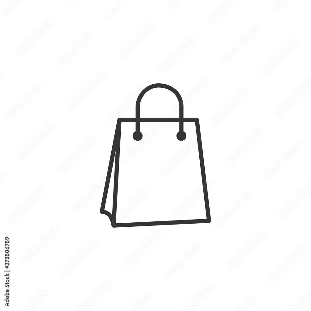 Aufkleber shoping bag icon black color editable. shoping bag symbol flat vector sign isolated on white backgro