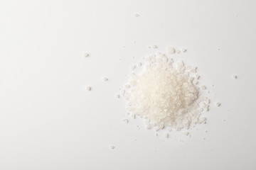pink or white salt on contrast background