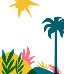 Fototapeta na wymiar Tropical background with palm trees