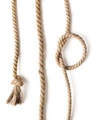 nautical rope knot isolated on white background.