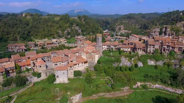 Rupit is a medieval village made of stone in the county of Osona, in the subregion of the Collsacabra, in Catalonia, Spain. The old part of the village sits on a kind of narrow ridge above the river