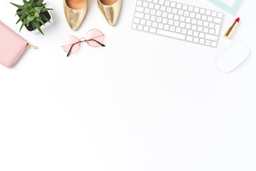 Online shopping concept. Top view