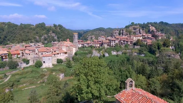 Rupit i Pruit, a medieval Catalan village with old traditional houses in the subregion of the Collsacabra, Spain