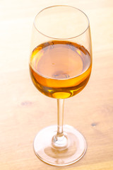 Glass of Chardonnay White Wine Close Up