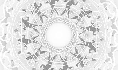 Decorative design element. Patterns with geometric ornament. Circular ornamental symbol. Islam, Arabic and Indian, ottoman motifs. 3D rendering