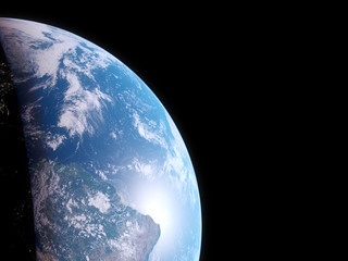 3d rendered illustration of the earth from space