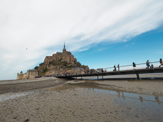 Fototapeta premium Mont Saint-Michel of France. Travelers want to see it once.