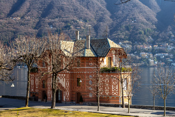 The coast of Lake Como in the area of Villa D'Este. Cernobbio, Italy