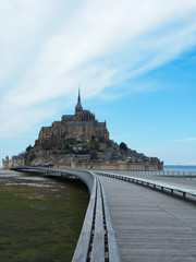 Fototapeta na wymiar Mont Saint-Michel of France. Travelers want to see it once.
