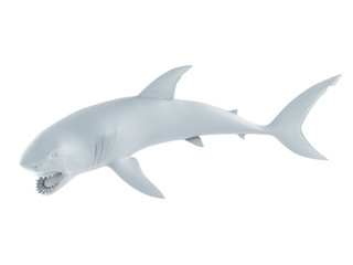 3d rendered illustration of an abstract white shark
