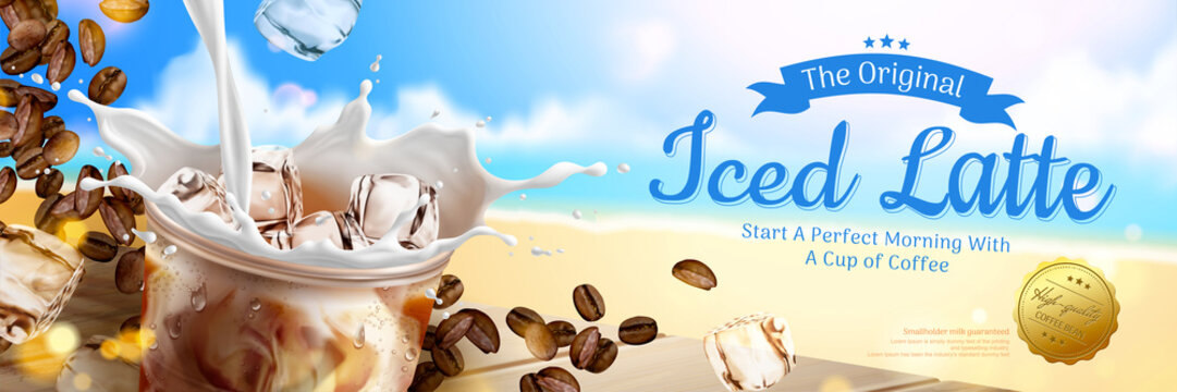 Iced latte ad banner