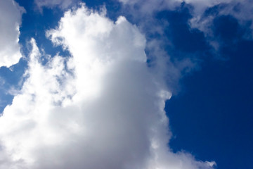 Clouds and blue sky background with copy space