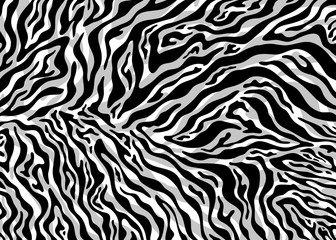 Naklejka na ściany i meble Zebra skin pattern design. Abstract animal print vector illustration background. Wildlife fur skin design illustration. For web, home decor, fashion, surface, graphic design