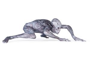 3d rendered illustration of an alien on white background