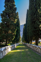 The descent between the two fountains in the park of Villa D'Este on Lake Como. Cernobbio, Northern Italy.