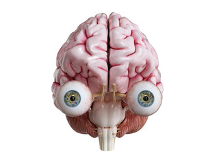 3d rendered medically accurate illustration of a human brain and eyes