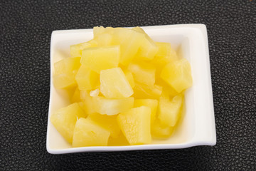 Marinated pineapple pieces