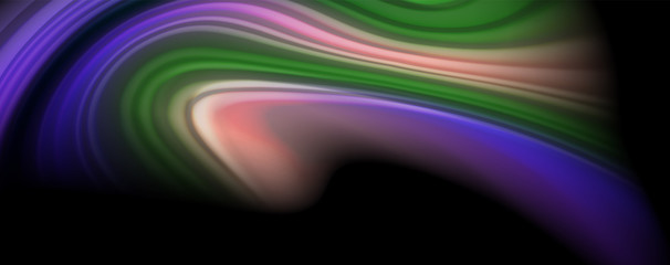 Modern rainbow liquid color flow colorful poster. Wave Liquid shape in black color background. Abstract composition