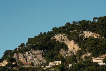 Fototapeta na wymiar Houses and mountains in France