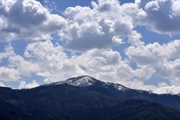 clouds in the mountains