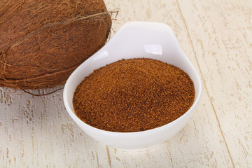 Coconut brown sugar in the bowl