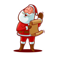 santa claus with gift list