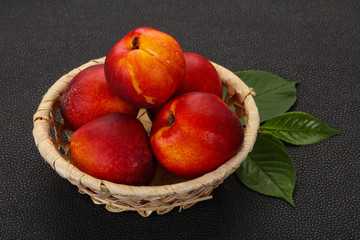 Sweet tasty ripe few nectarines