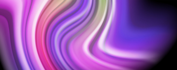 Obraz premium Fluid liquid color wave lines, glowing colorful light effect, abstract composition template. Geometric technology abstract pattern. Movement concept