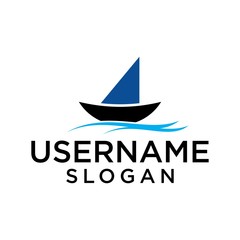 BOAT LOGO CONCEPT BLACK AND WHITE