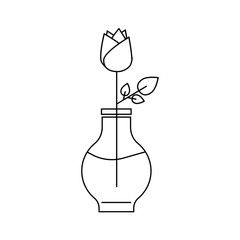 Rose in vase vector icon