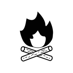 Bonfire vector icon on white background