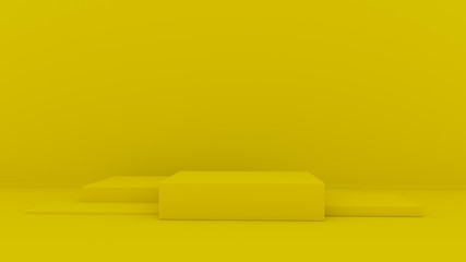 3d abstract background render. Pink platform for product display. Interior podium place. Blank decoration template for design.